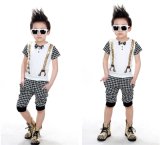 Korean Style Short Sleeve Sports Bow Tie Suit for Boys