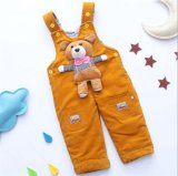 P1122 Free Shipping Winter Baby Boys and Girls Corduroy Suspender Trousers Overalls Little Bear Toddlers Jumpsuit Outfit Garments