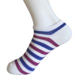 Half Cushion Poly Fashion No Show Color Thick Stripe Socks (JMPN02)
