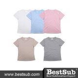 Bestsub Women's Round Neck Polyester Short Sleeve Sublimation Heat Transfer Printing T Shirt (JA202)