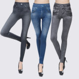 Women Seamless Slim Jeggings Printed Jeans Leggings