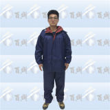 Navy Polyester Rain Suit with Reflective Tape