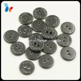 Custom Laser Black Two Holes Nature Round Shell Button