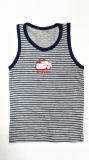 Men Tank Top with Stripes and Picture Printed