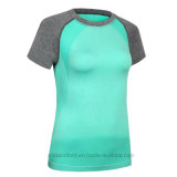 Fashion Two Tone Blank Dry Fit Girls Crew Neck Promotional T-Shirt
