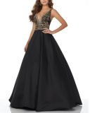 2018 Deep-V Beaded Party Prom Evening Dresses Pd1744