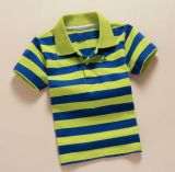 Customized Logo Strip Fashion Cotton Kid Polo Tee Shirt