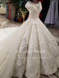 Aolanes Ball Gown Illusion Cap Sleeve Wedding Dress 111028