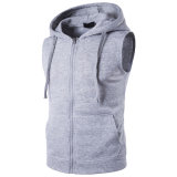 Men Wholesale Pullover Zip up Fleece Dri Fit Running Sleeveless Hoodies
