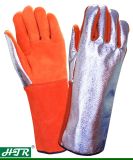 Cow Leather Heat Resistant Welding Work Gloves with Aluminum Foil