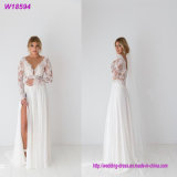 Hot Sales Long Sleeves Bride Dress Elegant Lace Wedding Dress