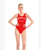 Beauty Sport Print High Leg Bathing Suit Girl's One Piece Swimsuit