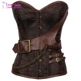 Steampunk Reshapersnaissance Leather Buckle Chain Lace Brocade Corset L42680