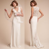 Sheath Bridal Wedding Gown Satin Beach Country Lace Wedding Dress W1521224