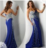 Shinny Blue Party Pageant Evening Gowns Strapless Crystal Stones Prom Dresses Ep2015