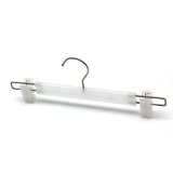 White Clips Adjustable Trousers Skirts and Pants Plastic Hanger