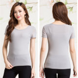 90%Cotton 10% Spandex Mesh Short Sleeve Women T-Shirt