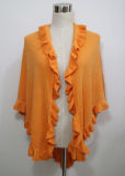 Lady Fashion Triangle Acrylic Pashmina Knitted Ruffle Shawl (YKY4418)