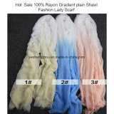 Hot Sale 100% Rayon Gradient Plain Shawl Fashion Lady Scarf