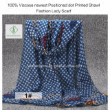 100% Viscose Newest Positioned DOT Printed Shawl Fashion Lady Scarf