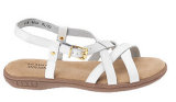 Strappy Style White Leather Casual Sandals