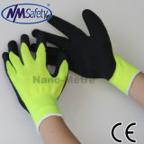 Nmsafety 10 Gauge Hi-Viz Yellow Palm Coated Latex Work Glove