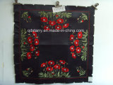 Rose Design Black Fabric Tablecloths St120