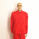 Matal Splash Protection Red Fireproof Workwear with Zipper and Cord