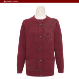 Gn 1642 Women Yak/Merino Wool Long Sleeve Spring and Autumn Round Neck Cardigan Sweater