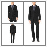Hand Made European Wool Fabric Slim Fit Black Suit for Men (SUIT63049)