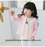 Girls'button up Collar Cardigan Clothes with Lace
