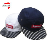 5panels Striped Brim Superem Snapback Caps Cotton