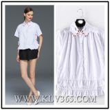 Grace Fashion Design Office Ladies Wear Short Sleeve Cotton White Shirt