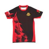 Red Flame Pattern Printed Rugby Jersey Tshirt for Club