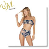Summer Customize Digital Printing Boob Tube Top Bikini Swimwear Set