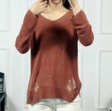 Hollow Thin Knitted Sweater Shirt Solid Color (BTQ218)