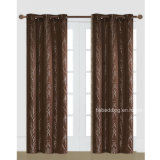 OEM Customized 100% Polyester Brown Jacquard Curtain