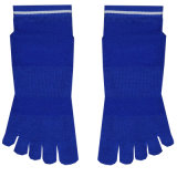 Blue Knitted Pattern Custom Antislip Toe Yoga Socks