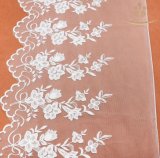China Famous Organdy Mesh Embroidery Lace Trimming/Rose Embroidery Lace