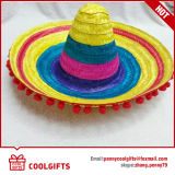 Hot Sale Striped Sombrero Straw Hat for Promotional Gift