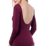 Fashion Women Leisure Slim Knitted Backless Blouse