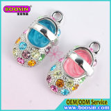 Factory Price Custom Alloy Crystal Metal Baby Shoe Charms