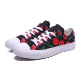 Customized Print Red Cherry Canvas Vulcanized Rubber Sneaker Shoes