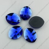 Capri Blue Leaf Shape Glass Flatback Stone (DZ-1294)