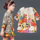 High Quality Girl's Dress and Coat Two-Piece Combination Embroidery Dress