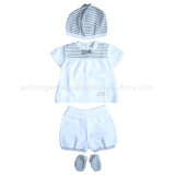 Children Knitted Short Sleeve Sweater with Fashion Designs (C15-044)