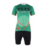 Green Phoenix Bicycle Cycling Jersey Suit Quick Dry for Summer Women's Shorts Apparel Set