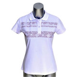 Women Fashion Printed Cotton Pique Polo Shirt