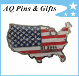 Brass USA Flag Lapel Pin Badge in Soft Enamel (badge-080)