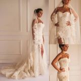Lace Wedding Dresses Side Slit Beach Bridal Wedding Gown H152401